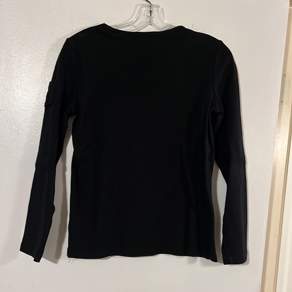 Ralph Lauren black long sleeve 100% cotton tee w/small patch pocket on sleeve - Picture 5 of 8